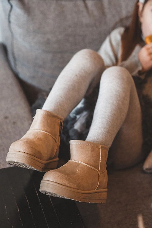 Dziecięce Śniegowce Ocieplane Na Suwak Beżowe Big Star MM374098