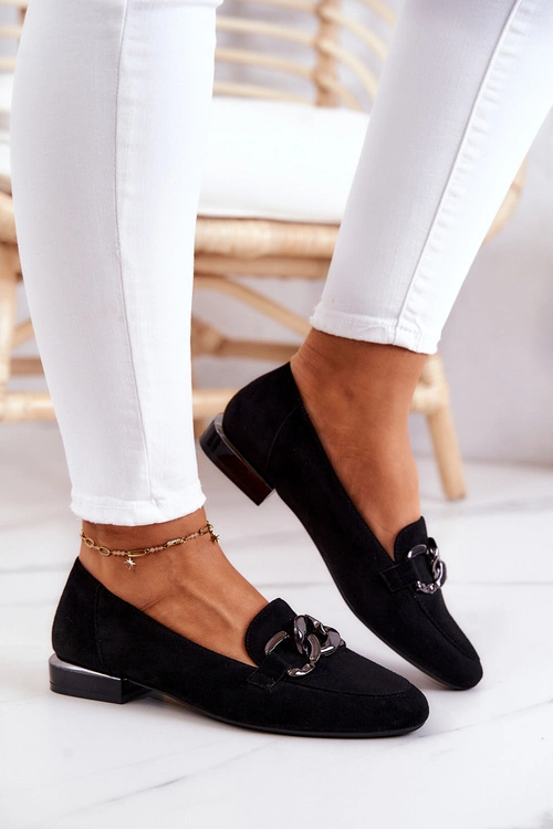 Zamszowe Mokasyny Sergio Leone MK739 Czarne