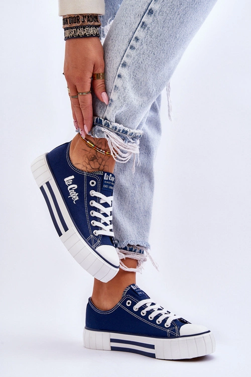 Damskie Trampki Na Platformie Lee Cooper LCW-23-31-1803L Granatowe