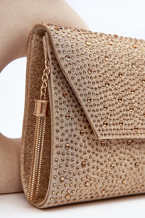 Zdobiona Torebka Wizytowa Kopertówka Edela Złota