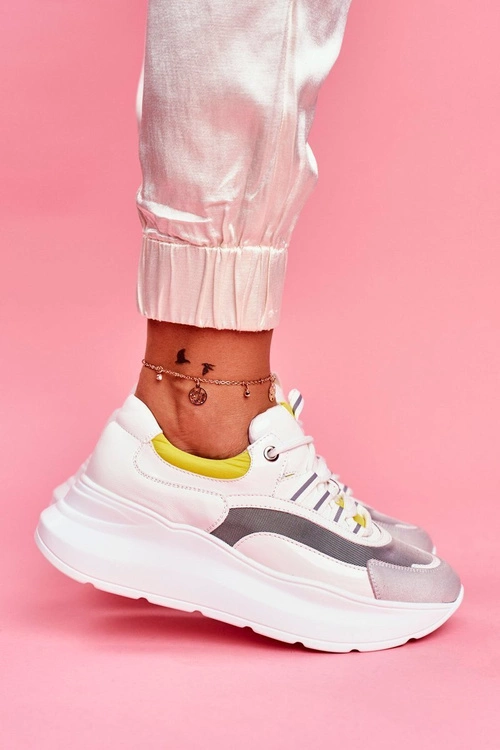 Sportowe Damskie Buty Sneakersy Białe Moretti