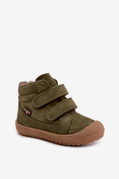 Skórzane Buty Zimowe Dziecięce Froddo G2110138-14 Oliwkowe