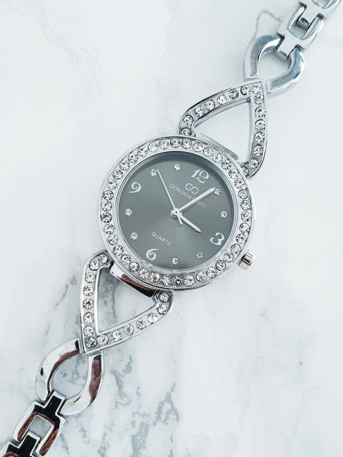 Damski Zegarek Giorgio & Dario Z Cyrkoniami Emrat Srebrny