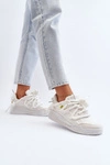 Damskie Sneakersy Z Grubym Sznurowaniem Białe Miatora
