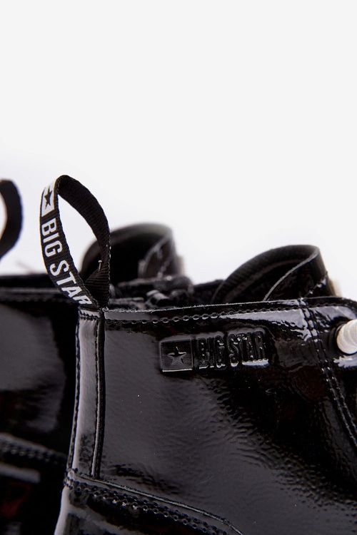 Ocieplane Lakierowane Botki Dziecięce Big Star MM374147 Czarne