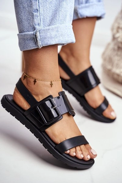 Damskie Sandały Pachnące Gumowe ZAXY Czarne DD285051