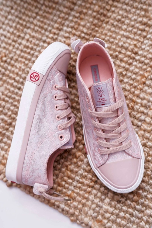 Trampki Damskie Cross Jeans Różowe DD2R4058