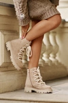 Ocieplane Botki Z Eko Zamszu Na Zamek Jasnobeżowe Caellita