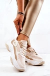 Sportowe Buty Sneakersy Beżowe Retroque