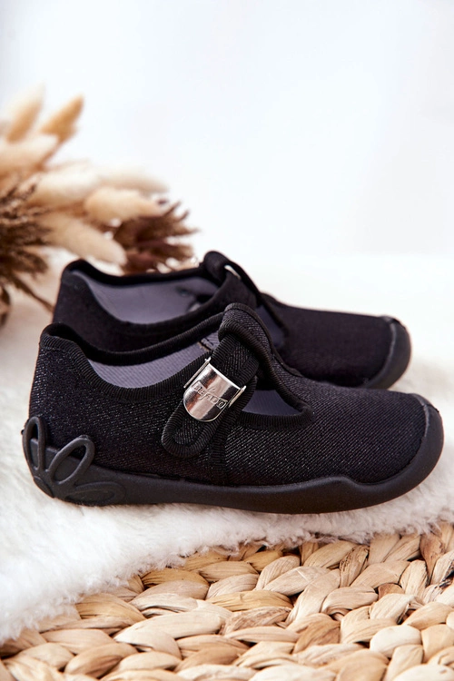 Papcie Baleriny Befado Błyszczące 115X006 Czarne