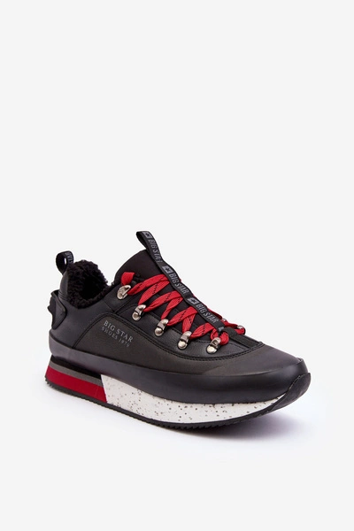 Męskie Buty Sportowe Ocieplane Czarne Big Star MM174111