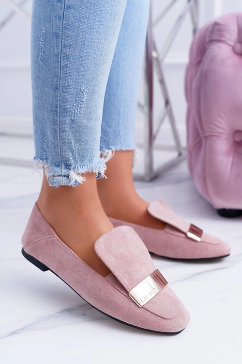 Mokasyny Damskie Z Blaszką Złote Lordsy Lu Boo Harlem