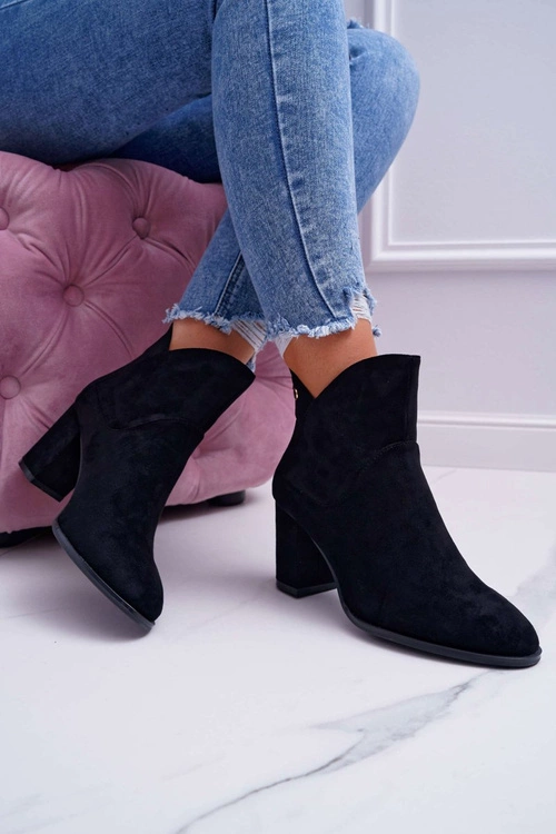 Botki Damskie Na Obcasie Sergio Leone Czarne BT525