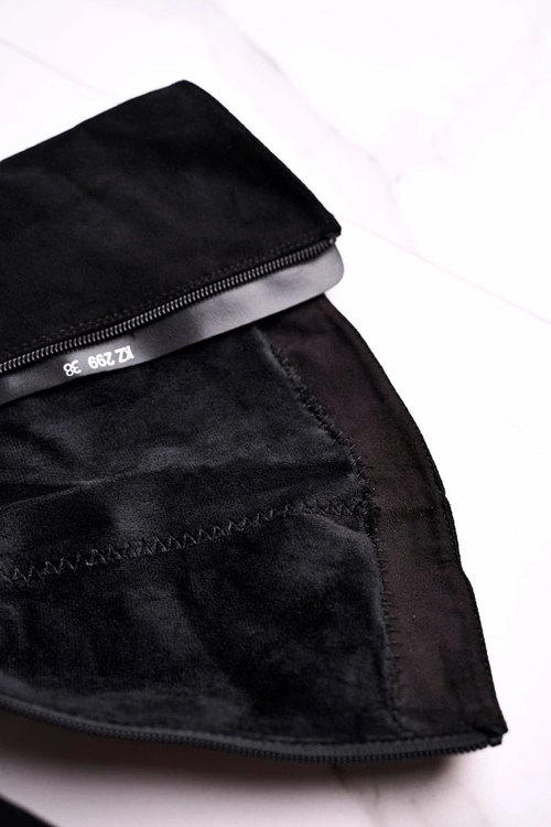 Damskie kozaki zamszowe Sergio Leone czarne KZ299