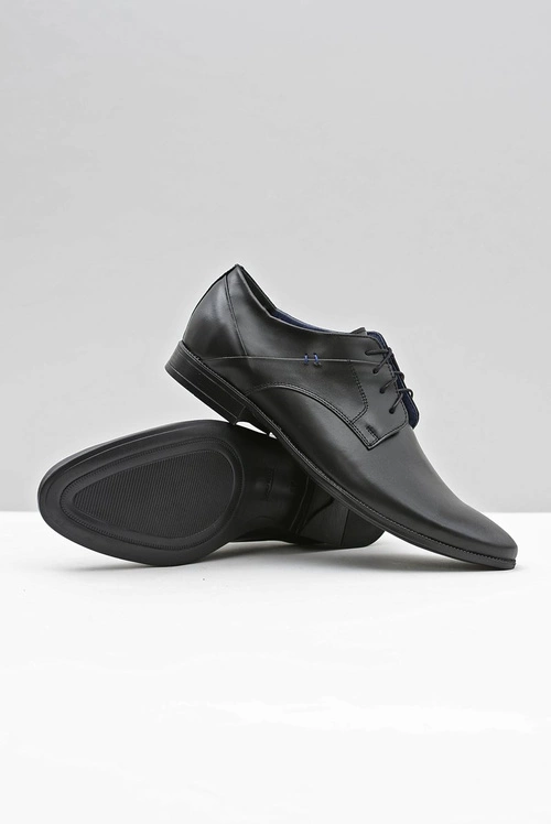 Eleganckie Czarne Półbuty Gaspare Polska Skóra