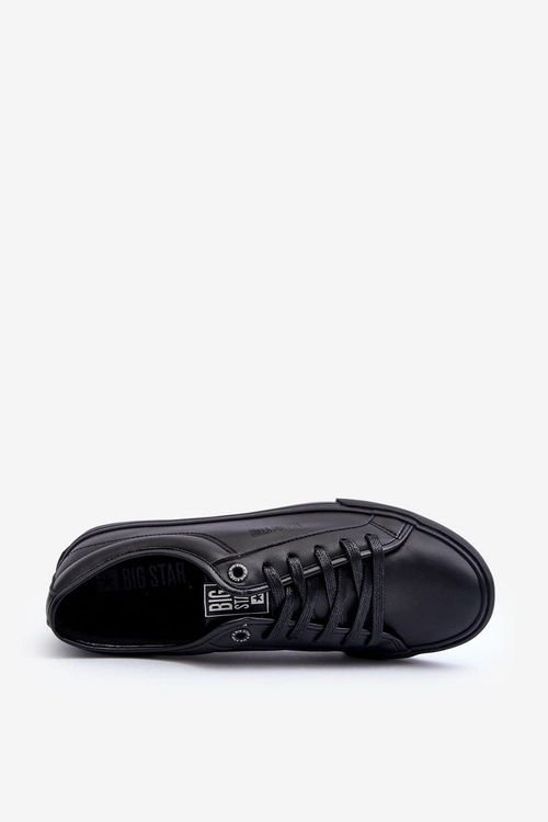 Męskie Trampki Z Eko Skóry Czarne Big Star JJ174234