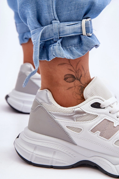 Modne Damskie Buty Sportowe Z Siateczką Białe Venice