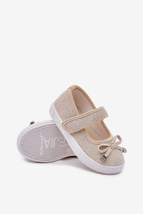 Dziecięce Balerinki Z Kokardką Złote Amirinas