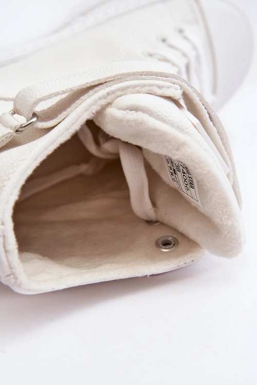 Trampki Damskie Ocieplane Na Platformie Big Star Białe MM274006