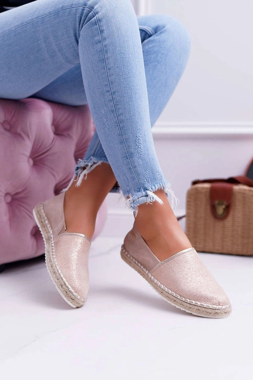 Espadryle Damskie Big Star Pleciona Podeszwa Beżowe DD274769