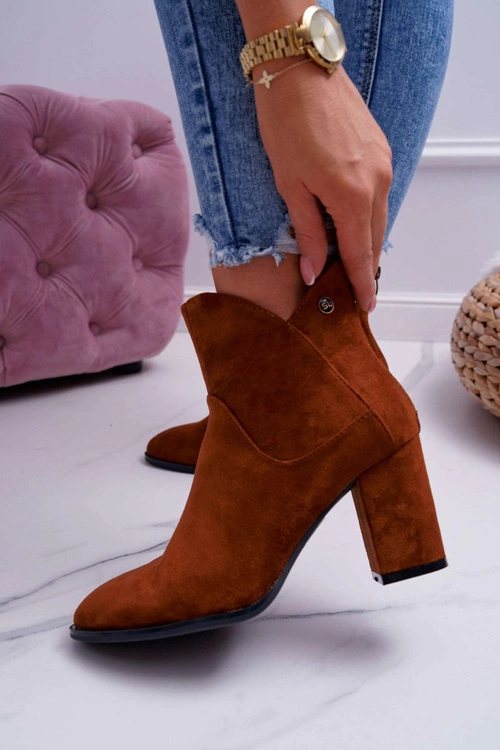 Botki Damskie Na Obcasie Sergio Leone Camel BT525