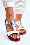 Sandały Damskie Płaskie Sergio Leone Białe SK035