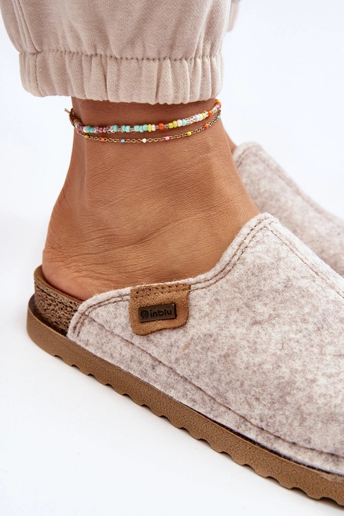Damskie Obuwie Domowe Kapcie Inblu DJ000010 Jasnobeżowe