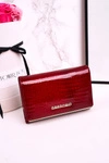 Duży Skórzany Portfel Damski GREGORIO Lakierowany Czerwony