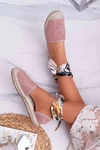 Espadryle Damskie Wiązane Wstążką Różowe Mila