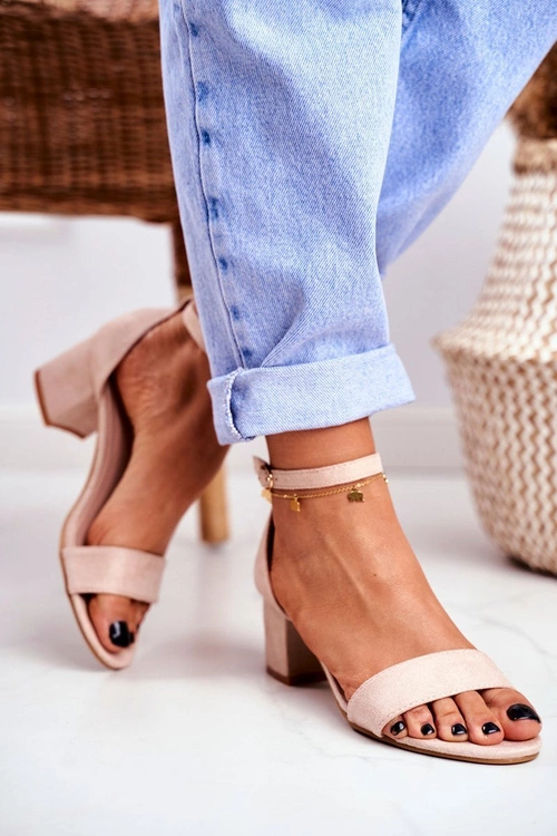 Sandały Damskie Zamszowe Beżowe Oh Baby!