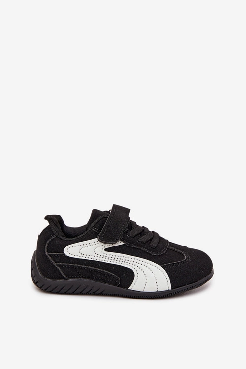 Buty Sportowe Dziecięce Z Rzepem Czarno-Białe Perrin