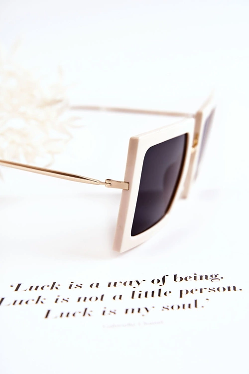 Okulary Przeciwsłoneczne Kwadratowe V160018 Jasnobeżowe