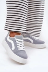 Sneakersy Damskie Na Platformie Niebieskie Tellnira
