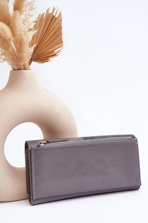 Damski Portfel Zapinany Na Magnes Szary Harmale