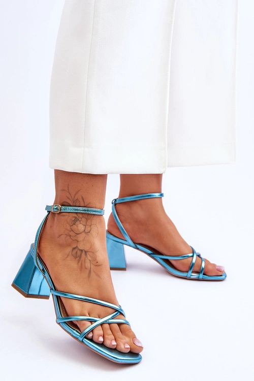 Modne Sandałki Na Obcasie Niebieskie Felisa