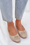 Baleriny Na Płaskiej Podeszwie Z Ozdobą Beżowe Ainoria