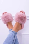 Lu Boo Damskie Klapki Z Futerkiem Różowe Fur XXL