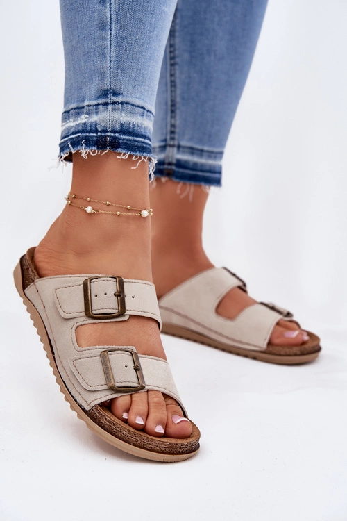 Klapki Damskie Profilaktyczne Inblu AA000068 Beżowe