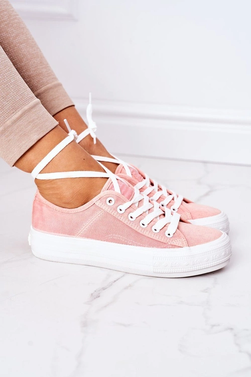 Damskie Tenisówki Na Platformie Lee Cooper LCW-21-31-0125L Koralowe