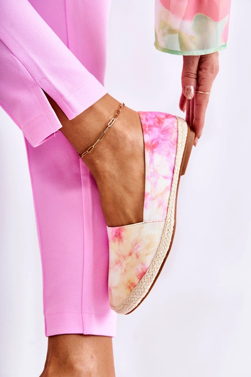 Damskie Espadryle Slip-On Różowo-Żółte Santana