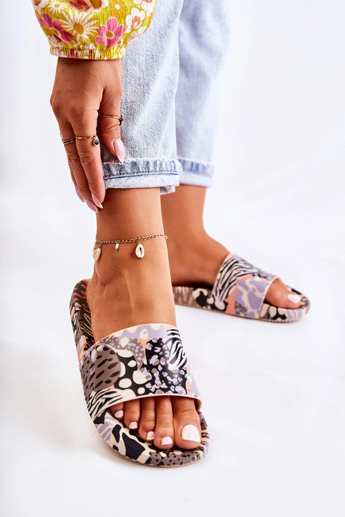 Gumowe Pachnące Klapki ZAXY JJ285098 Czarno-Beżowe