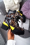 Damskie Botki Wysokie Trapery Leopard Femida