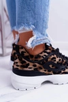 Sportowe Damskie Czarne Buty Leopard Faqundo