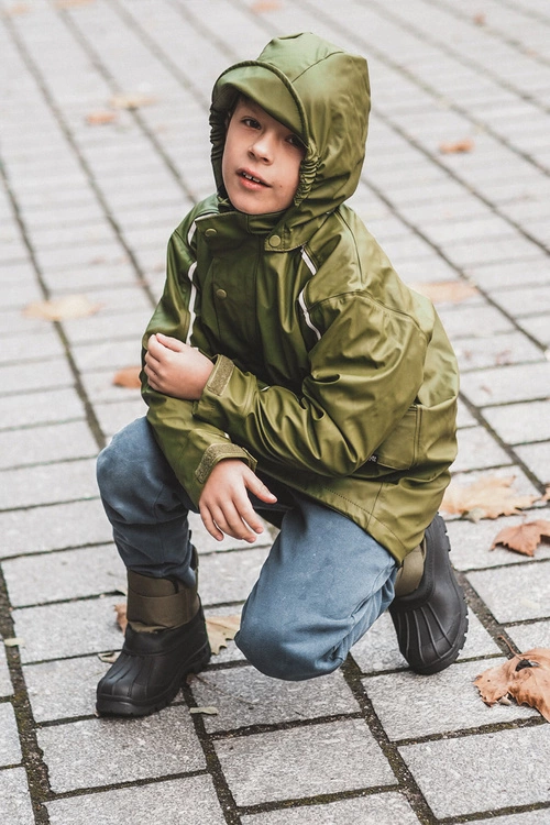 Dziecięce Śniegowce Na Rzep Ocieplane Khaki Big Star MM374123