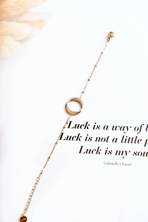 Damska Elegancka Bransoletka Z Ozdobami I Cyrkoniami Złota