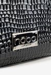 Lakierowana Torebka Z Tłoczonym Wzorem NOBO BAG6150-M20 Czarna