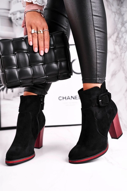 Botki Damskie Na Obcasie Sergio Leone Czarne BT533