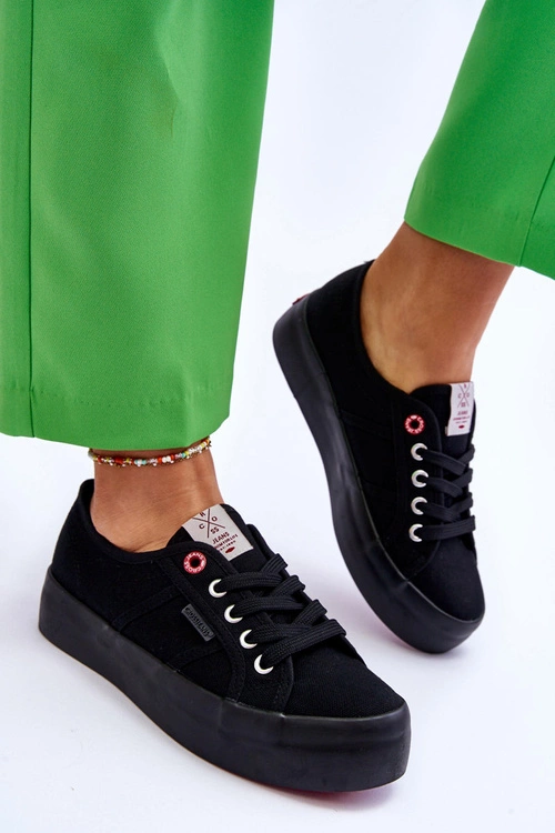 Damskie Trampki Na Platformie Cross Jeans LL2R4039 Czarne
