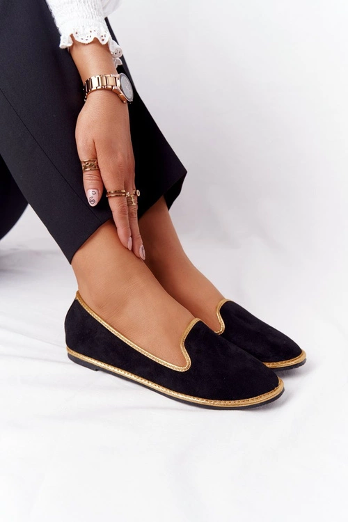 Damskie Zamszowe Mokasyny Lu Boo Czarne