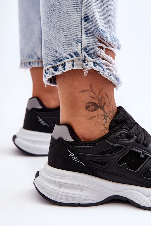Modne Damskie Buty Sportowe Z Siateczką Czarne Venice
